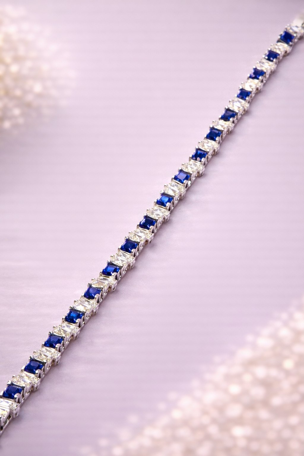 Kerasus 01 Sapphire & Diamond Tennis Bracelet – 14K Gold